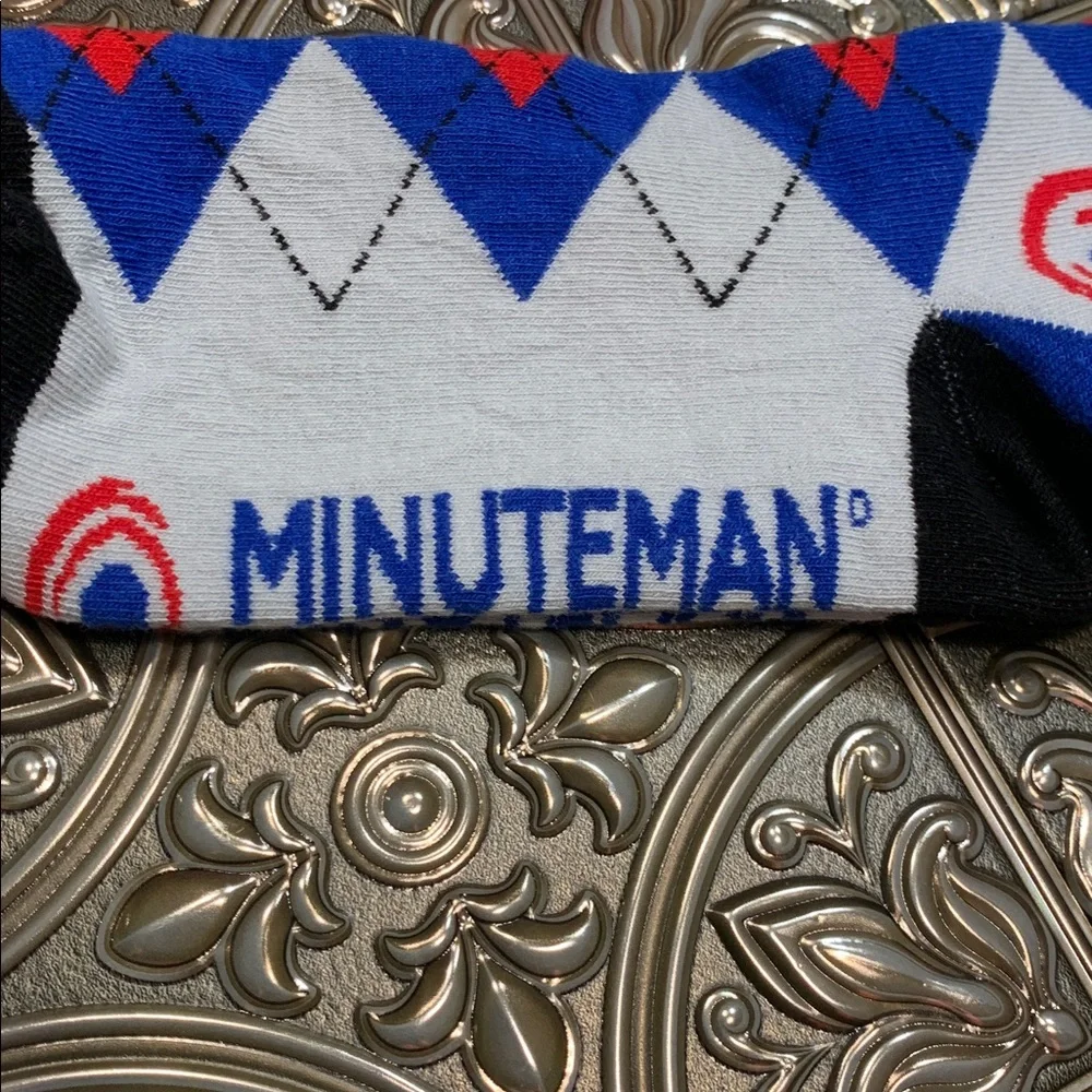 🌹SOCK CLUB “MINUTEMAN” • Red Blue and Black FINEST COTTON Men's Socks - NWT